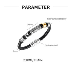 Men’s Vintage Braided Leather Bracelet – Titanium Steel Clasp, Classic Fashion Jewelry