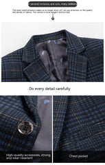 Spring Summer Slim-fit Casual Plaid Men's Suit