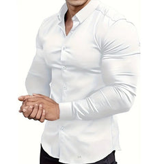 Business Leisure Iron-free Solid Color Polo Collar Shirt