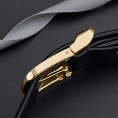 Cowhide Business Fashion Belt Embossed Pin Buckle Belt