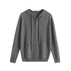 Hooded Casual Sweatshirt Knitted Cashmere Cardigan Zipper Men