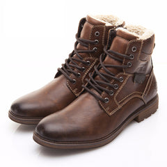 Men's Winter Cowhide Warm Snow Boots