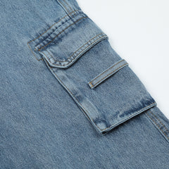 Men’s American Retro Multi-Pocket Distressed Cargo Pants – Mid-Waist, Straight-Leg Cotton Streetwear Trousers