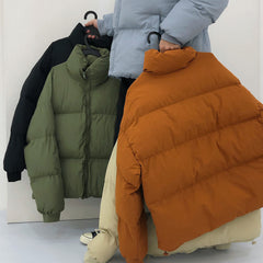 Winter Bread Clothes Simple  Loose Cotton Coat For Men