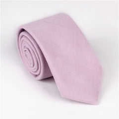 Men's Solid Color Suede  Business Casual Cotton Tie