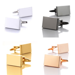Plain And Simple Metal Rectangular High Quality Business Shirt Cufflinks