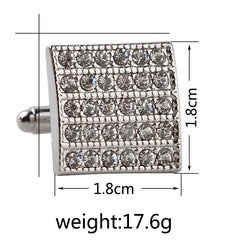 Men's French Style Fashion Diamond Square Cufflinks