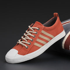 Men’s Spring Vulcanized Canvas Sneakers – Casual Non-Slip Rubber Sole Flats