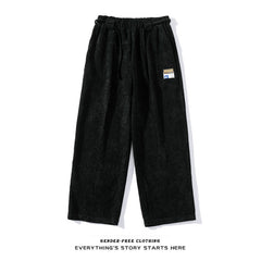 Spring and Summer Unisex Corduroy Straight Casual Pants – Wide-Leg Cotton Trousers