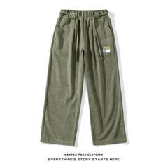 Spring and Summer Unisex Corduroy Straight Casual Pants – Wide-Leg Cotton Trousers