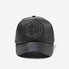Casual Fashion Embroidered Autumn and Winter Baseball Leather Cap – Warm Streetwear Style