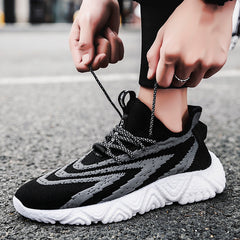 Men’s Youth Trendy Sports Shoes – Breathable Flyknit Woven Sneakers