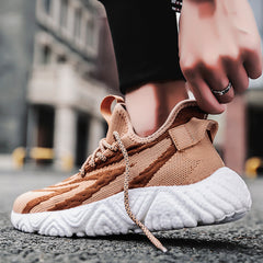 Men’s Youth Trendy Sports Shoes – Breathable Flyknit Woven Sneakers