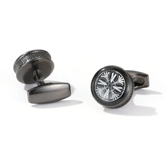 Fashion Pattern Round Silver Cufflinks For Men
