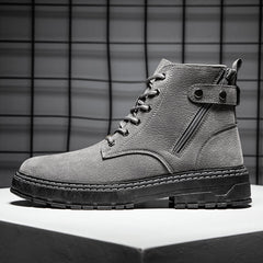 Round Toe Side Zipper Casual Martin Style Boots