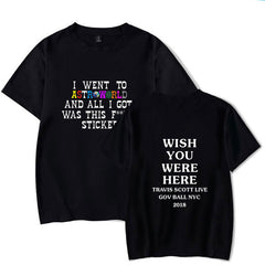 “WISH YOU WERE HERE” Men’s Streetwear Casual T-Shirt