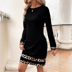 Leopard Print Long Sleeve Dress