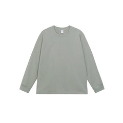 Men's Simple Solid Color Pure Cotton Long Sleeved T-shirt