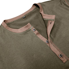 Men’s Button V-Neck Polo Shirt – Short Sleeve