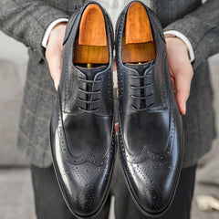 Men's British Pointed Toe Business Formal Wear Wedding Shoes