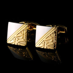 Square Pattern Two-tone High Quality French Cufflinks For Business Suit