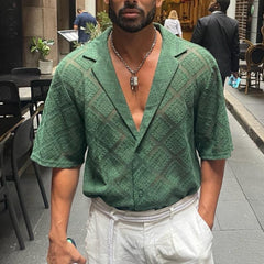 Men’s Breathable Lapel Casual Shirt – Short Sleeve