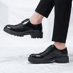 Men's Comfortable Brogue Leather Dress Shoes – Carved Formal Style