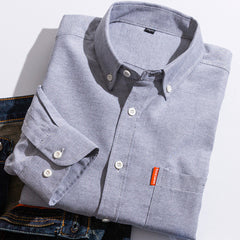Pure Cotton Washed Oxford Woven Shirts Men