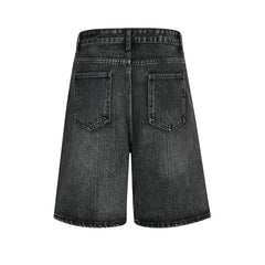 Retro Washing Water Denim Shorts Men