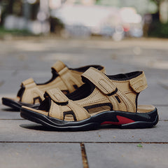 Casual Leather Roman Sandals For Men – Beach & Outdoor Wear”