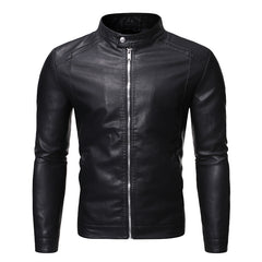 Men's Slim Casual Leather Jacket Motorcycle