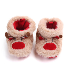 Winter Baby Girls Keep Warm Shoes Muply Christmas Elk First Walkers Anti-slip Newborn Toddler Infant Girl Footwear Shoes