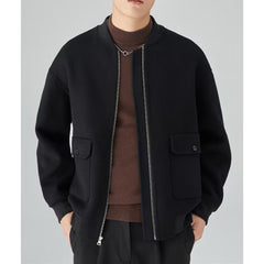 Baseball Collar Double-Sided Woolen Jacket For Men