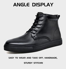 Men's Cowhide Casual Flat Martins Boots