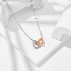 Simple Two-tone Heart Buckle Stainless Steel Necklace