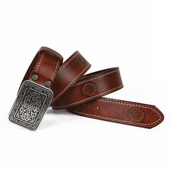 Auspicious Pattern Embossing Belt For Men