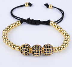 Men’s Ball Beads Braided Macrame Bracelet – Handmade Casual Fashion Jewelry