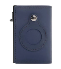 Airtag Anti-Theft Bullet Card Bag Multi-Functional RFID Card Holder Men's Leather Slim Wallets