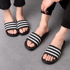 Men’s Striped Home Slippers – Comfortable Indoor Shoes