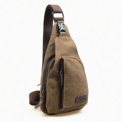 Men's Casual Chest Pack Canvas Crossbody Bag