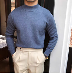 Winter Pullover Keep Warm Knitted Mock Neck Sweater