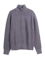 Zip Turtleneck Wool Coat For Men