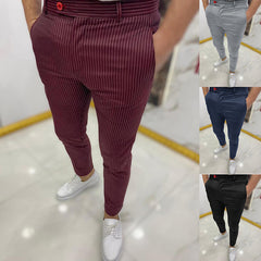 Men’s Thin Striped Slim Fit Casual Pants