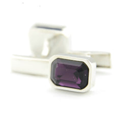 Men's Shirt Button Cuff Emerald Glass Cufflinks