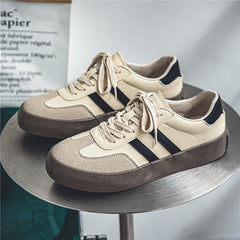 Men’s PU Leather Flat Sneakers – All-Match Style