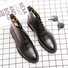 Retro Casual Fashion Business Leather Boots For Men