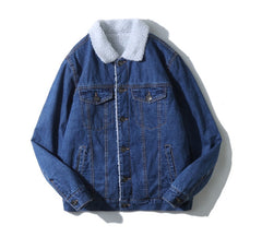 Lamb Wool Lapel Loose Me's Casual Warm Jacket