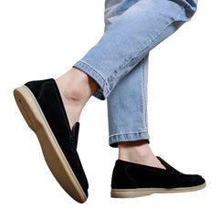 Men’s Autumn Suede Loafers – Shallow Mouth Casual Slip-On Shoes
