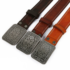 Auspicious Pattern Embossing Belt For Men