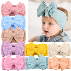 Handmade Baby Headbands Soft Stretchy Nylon Hair Bands With Bows For Newborn Infant Baby Toddler Girls